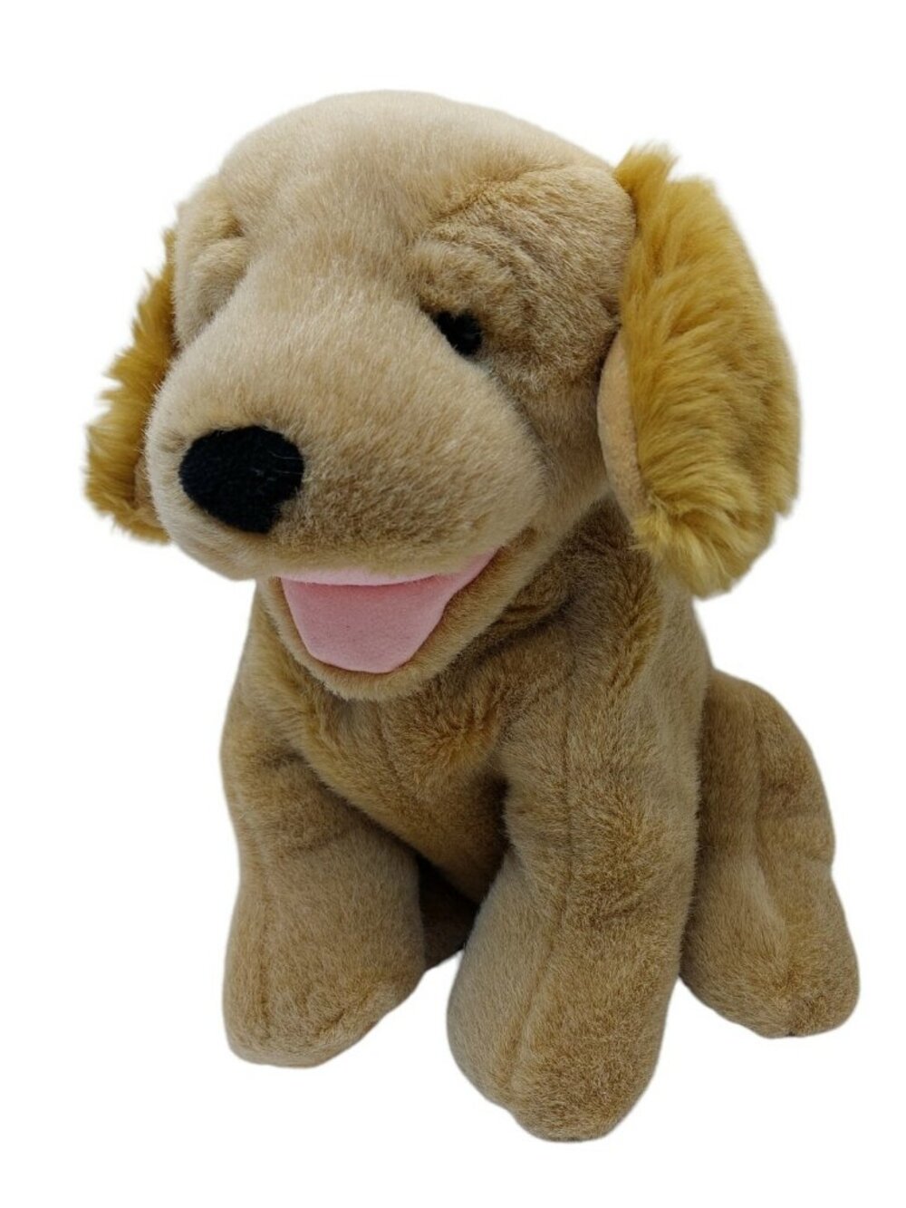 Russ Berrie Kasey Dog Hand Puppet 11" Brown Tan Plush Stuffed Plush Barks Sound